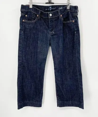 7 For All Mankind  Dojo Cropped Denim Jeans Sz 30 Blue Low Rise Pockets Stretch