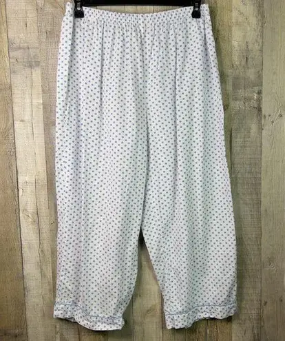 Unbranded Ladies XL (16/18) White Pj Pants w/Blue Polka Dots Stretch Wai… Blue