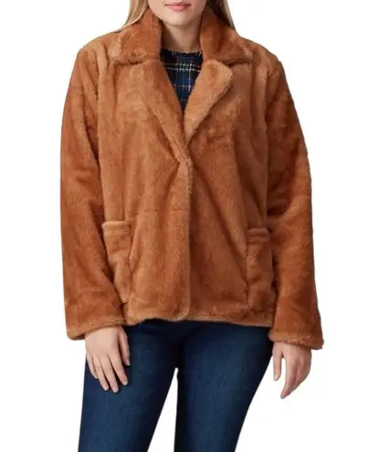 Bobeau B Collection By Twiggy Faux Fur Warm Brown Teddy Jacket Size XS