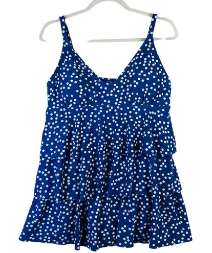 Blue Polka Dot Tiered Ruffle One