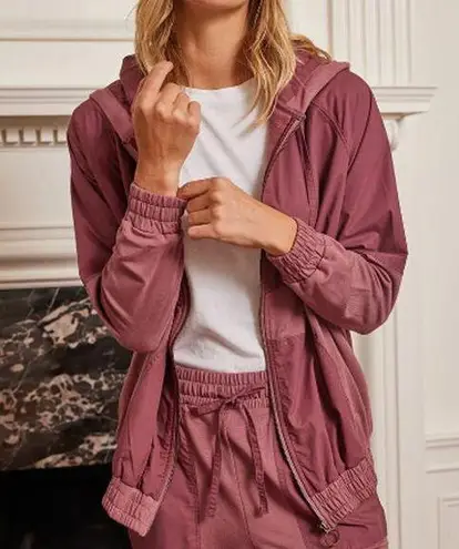 Summersalt Red French Terry Windbreaker Jacket (XS)