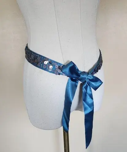 American Eagle Vintage! Blue Sequin Ribbon Belt