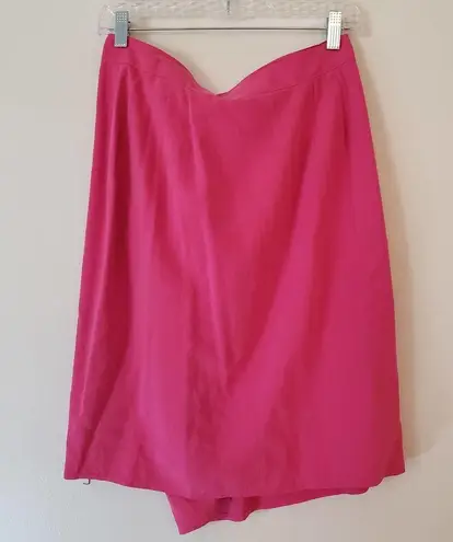 Anne Klein  100% Silk Hot Pink Skirt Wrap Style Size 12