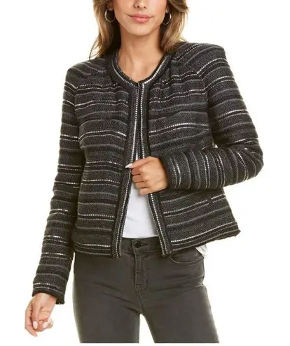 IRO Reviva Wool-Blend Jacket Blazer, Black Gray- Size 34 (US 2)