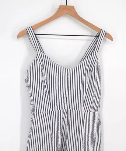 Amour Vert NEW Taya Seersucker Wide Leg Jumpsuit Stripe Blue White Women's XS