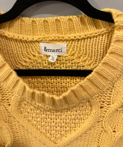 &merci Fringe Cable Knit Sweater