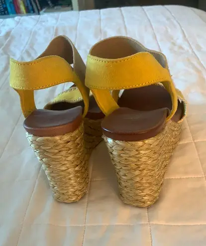 Altar'd State  Yellow Platform Espadrilles Sandals Wedges 