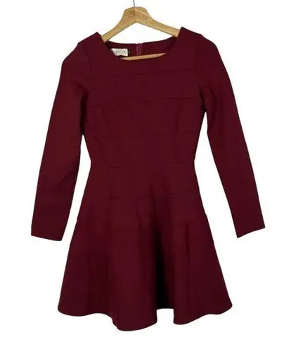 Boutique Bei Bella Red Ponte Long Sleeve Mini Dress 2