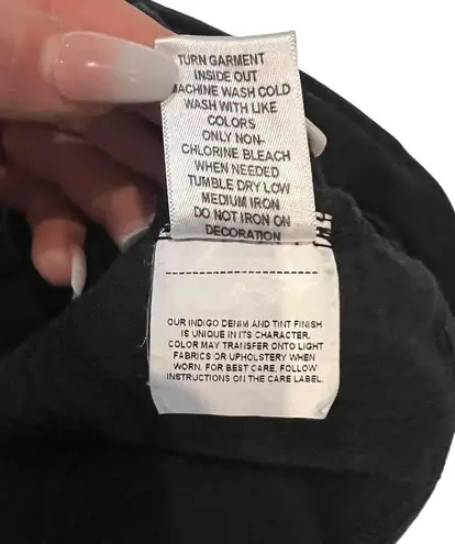 Laura Ashley Women's Black 5-Pocket Zip Fly Straight Leg Cotton Blend Jeans 14W