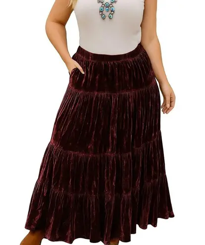 Double D Ranch crushed velvet jacket, and skirt set oversized