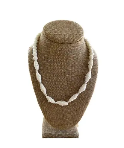 Vintage Bleached Lava Stone and Pearl Choker