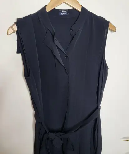 Jil Sander  Sleeveless Button-Down Midi Shirtdress - Black Size 4