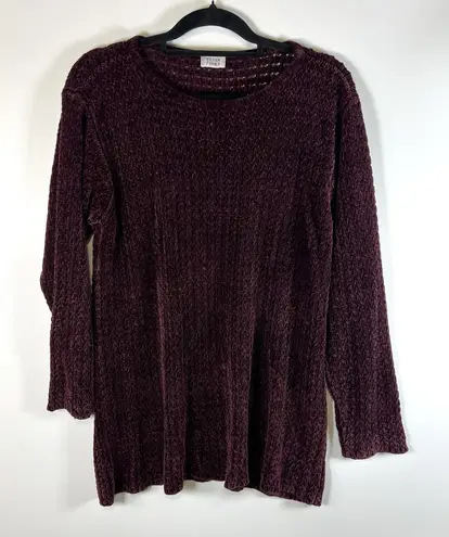 Eileen Fisher Eileen‎ Fisher Tunic Sweater Size M Chunky Heavy Knit Long Sleeve Burgundy - Image 1