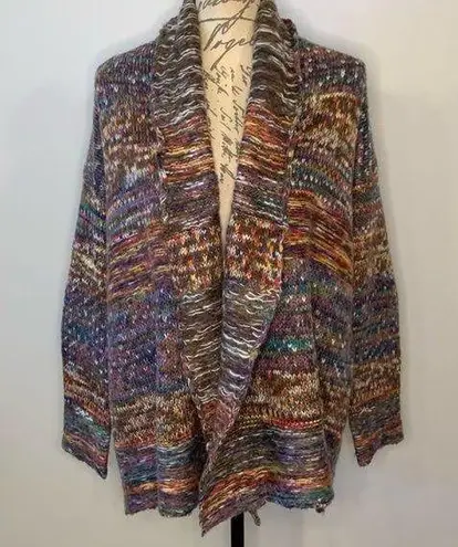 Cartise wool mohair blend open front shawl collar cardigan sweater S