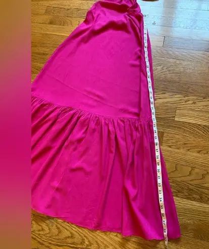 backless tiered maxi beach dress in fuchsia size S/M