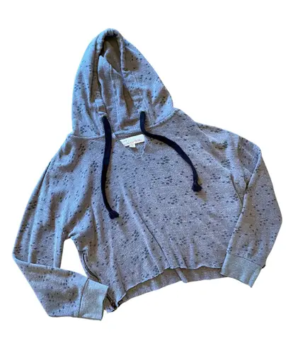Vintage Havana Crop Distressed Zipper Side Pullover Hoodie Size Small 0583