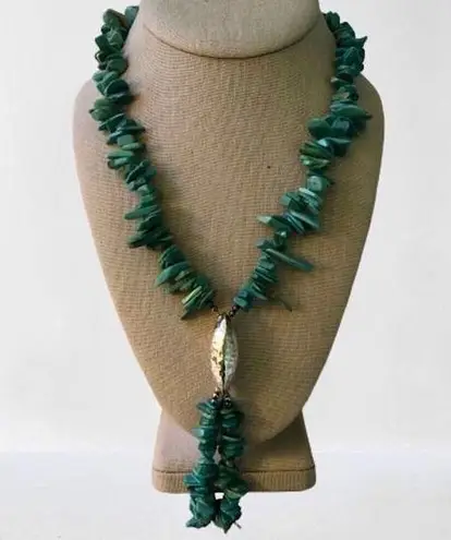 Sterling Silver Vintage and Stacked Turquoise Y Drop Necklace