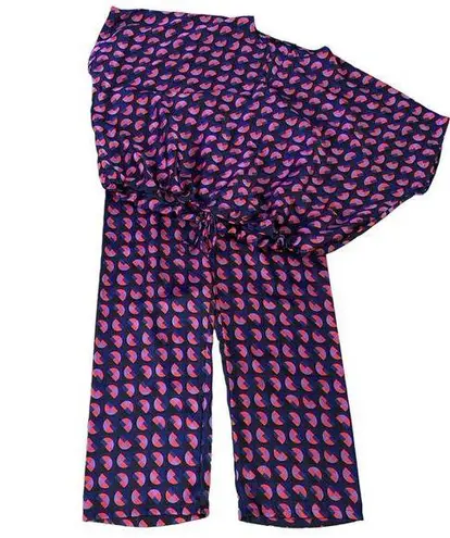 Barbara T Marrakech Size L Pajama Lounge Set Pants Oversized Top Funky Print Purple Size L - Image 1