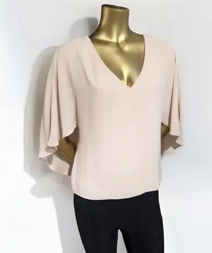 BCBG MAXAZRIA Shannah Bare Pink Top Cape Blouse Size XS