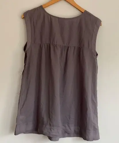 Liz Lange Gray Maternity Tank with Embroidery Sz s