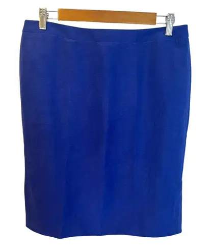 Armani Collezioni Blue Pencil Skirt US Size 8 (44 EUR) Zipper Closure Pleating