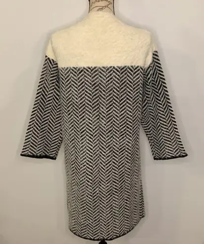 Dex eyelash herringbone open cardigan sweater S