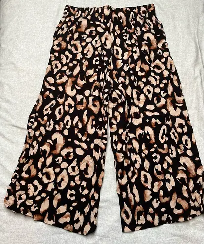H&M  Wide-Leg Cheetah Print Pants - Image 1