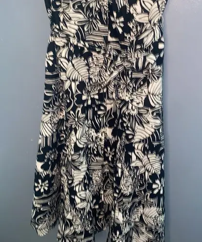 Vintage Talbots Floral Belted Maxi Dress, Linen Blend​​​ Black Size 8P