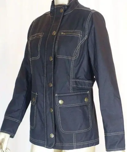 BODEN ST BLACK TAN STITCHING WAXED COTTON UTILITY JACKET SZ 2