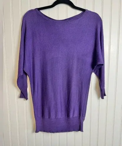 Ralph Lauren Lauren  lightweight 100% silk 3/4 sleeve purple sweater size small