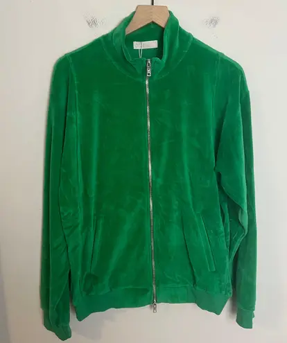 Suzie Kondi NWT - Unisex Zip Jacket Velour Jelly Bean Green Track Full Zip