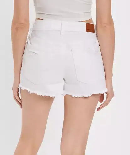 American Eagle White Jean Shorts- Super Stretch