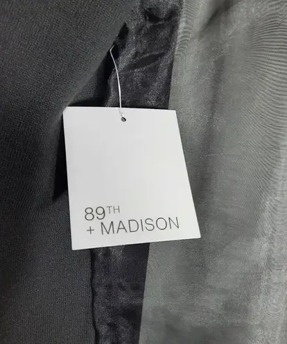 89th + Madison Women's Sweater Black Embellished Sheer Mesh Sleeves Size Small