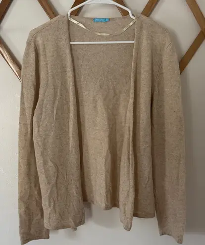 J. McLaughlin Beige Cardigan Sweater 100% cashmere size Large