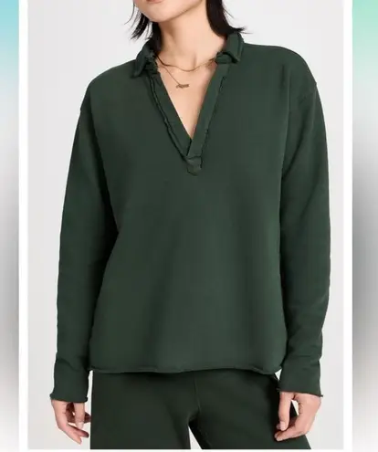 Frank & Eileen • patrick popover henley sweatshirt in evergreen sz L Green Size L