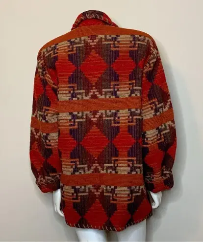 Vintage 90s Double D Ranch Wear Blanket Coat Jacket Size L Wool Blend Southwest Size L