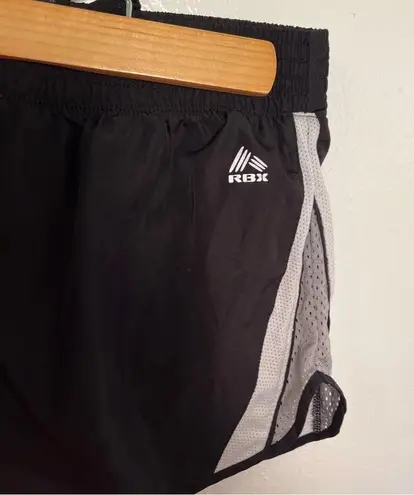 RBX Athletic Running Shorts Black Gray Mesh