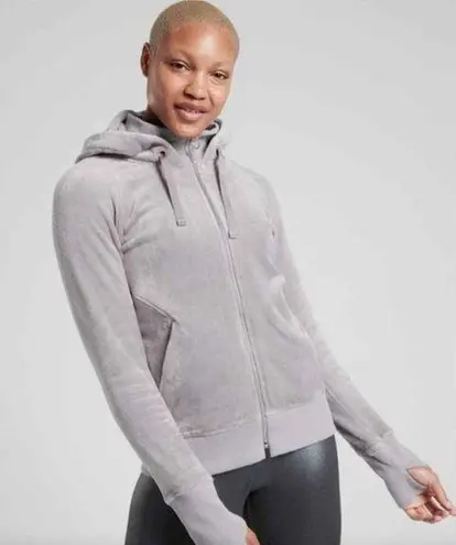 Athleta  Grey Triumph Hoodie Double Cozy Karma Full Zip Jacket Women's Small