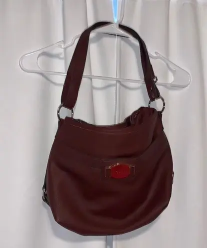 Rosetti maroon leather crossbody shoulder bag