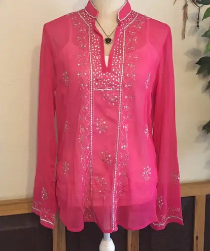 Metro Style embellished summer tunic top NWT 10