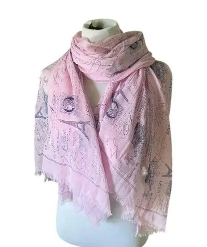 Elegant Baby Pink Paris themed Scarf