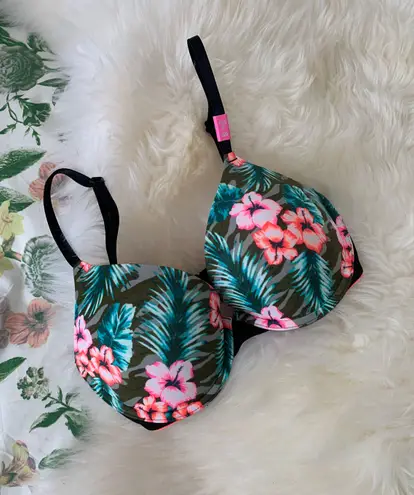 PINK - Victoria's Secret Vs Pink Tropical Camo Push-up Bra 32D