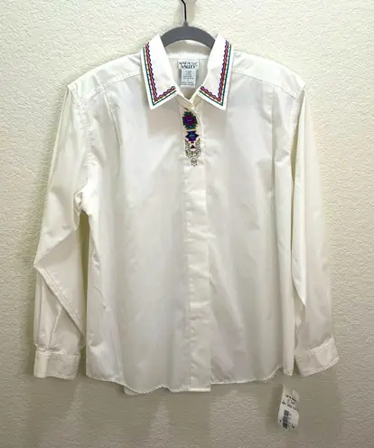 Napa Valley Vintage embroidered beaded aztec button down L NWT western boho White Size L
