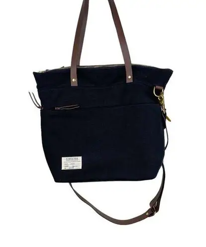 R.Riveter Handbag American Made Mixed Media ADA Tote Black Canvas With Leather