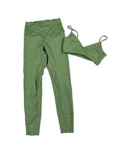 Well Being + Being Well Ashe 7/8 Leggings and Sports Bra in Loden Green Heather Size XS