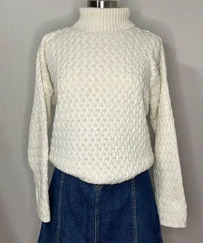 Knits Landing Ivory Vintage Chunky Turtleneck Sweater Size L Size L