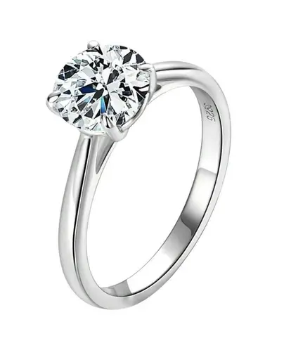 🆕2CT VVS1 Moissanite Diamond Round Solitaire Ring Silver