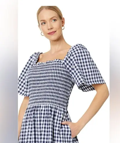 Draper James NWOT Deana Smocked Blue and White Gingham Dress XXL