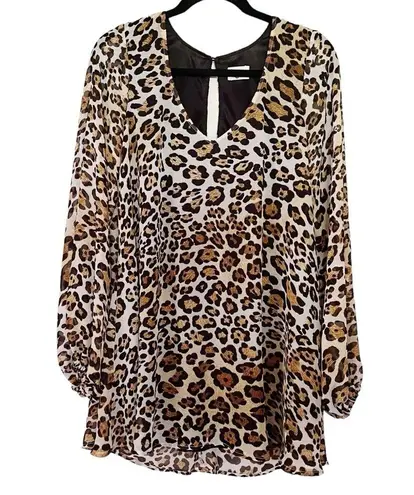 Show Me Your Mumu  Donnie dress rare jaguar print mini swing dress long sleeves