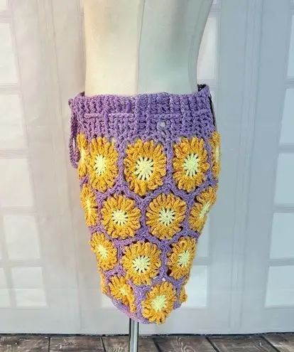 Tach nwt Gloria crochet knit granny square high waisted shorts size medium